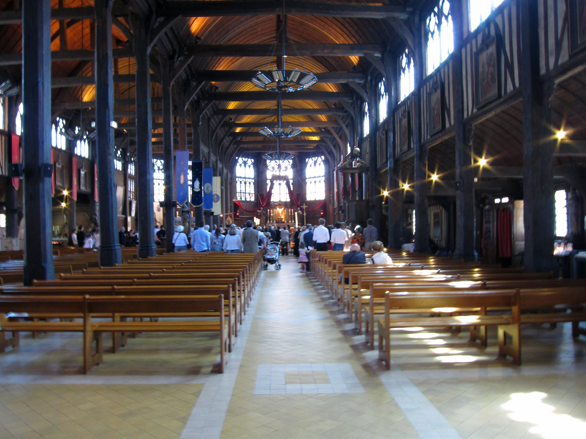 Inside Honfleur St. Catherine church